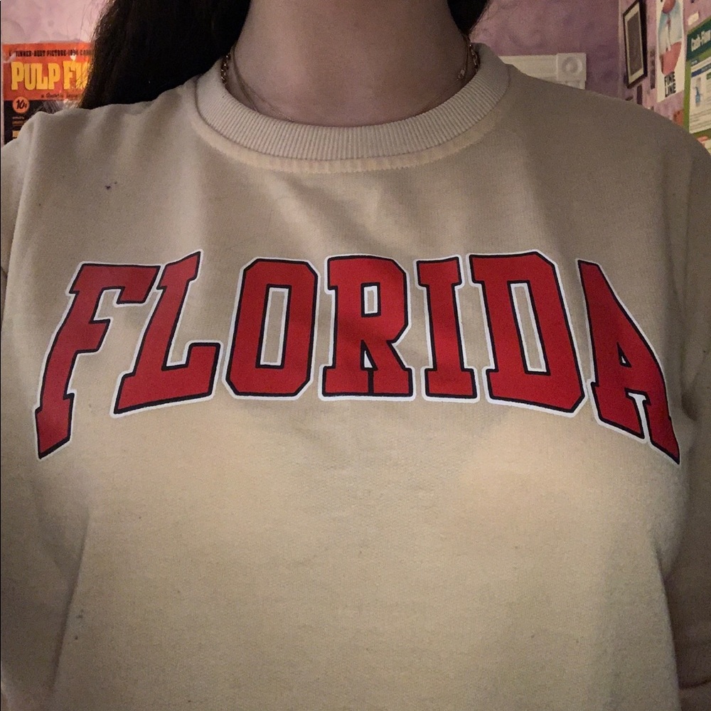 long sleeve yellow FLORIDA crew neck